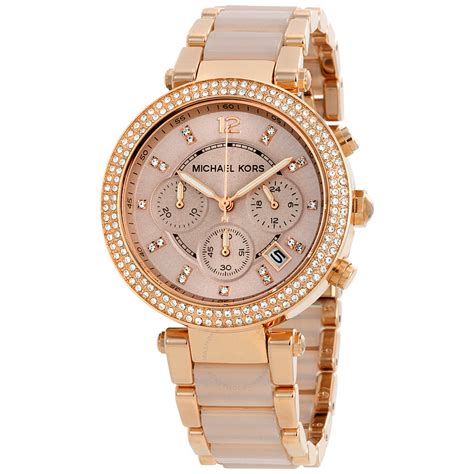 michael kors womens black and rose gold watch|Michael Kors Watch mk5896.